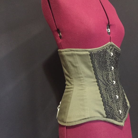 Sample Sale! Olive and Black Under-bust Corset